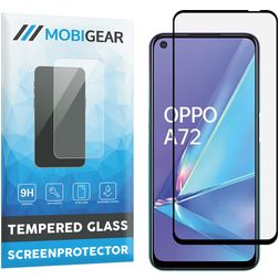 Mobigear Premium OPPO A72 Glazen Screenprotector - Case Friendly - Zwart