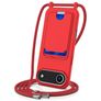 Mobigear Lanyard Card iPhone Air Siliconen Hoesje met koord en Pasjeshouder - Rood