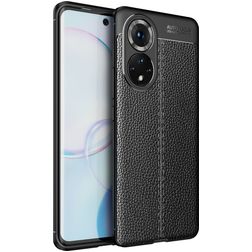 Mobigear Luxury HONOR 50 Hoesje Flexibel TPU Backcover - Zwart