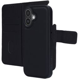 Mobiparts iPhone 17 Hoesje Echt Leer Uitneembare 2in1 Bookcase Portemonnee - Zwart