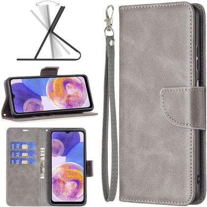 Mobigear Excellent Samsung Galaxy A23 Hoesje Bookcase Portemonnee - Grijs