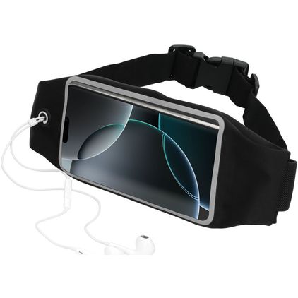 Mobiparts Comfort Fit Telefoonhouder Hardlopen iPhone 16 Pro Sport Hoesje Neopreen Sportarmband - Zwart