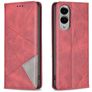 Mobigear Rhombus Slim Samsung Galaxy S25 Edge Hoesje Bookcase - Rood