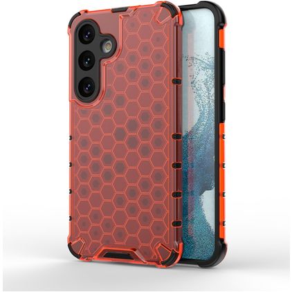 Mobigear Honeycomb Samsung Galaxy S24 Hoesje Hardcase Backcover Shockproof - Rood