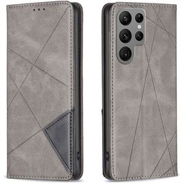 Mobigear Rhombus Slim Samsung Galaxy S23 Ultra Hoesje Bookcase - Grijs