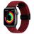 Mobigear Braided Mag Nylon Apple Watch Bandje Magneetsluiting - 49/46/45/44 mm - Zwart / Rood