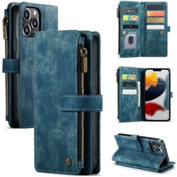 CaseMe C30 iPhone 13 Pro Max Hoesje Bookcase Portemonnee - Blauw