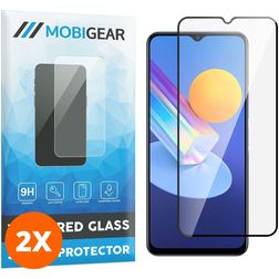 Mobigear Premium Vivo Y52 Glazen Screenprotector - Case Friendly - Zwart (2-Pack)