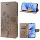 Mobigear Flowers OPPO A17 Hoesje Bookcase Portemonnee - Grijs