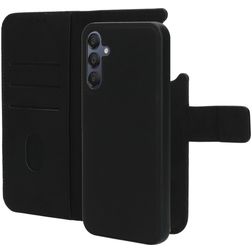 Mobiparts Samsung Galaxy A15 Hoesje Echt Leer Uitneembare 2in1 Bookcase Portemonnee - Zwart