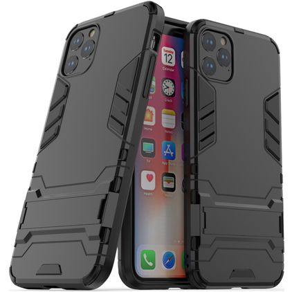 Mobigear Armor Stand iPhone 11 Pro Max Hoesje Hardcase Backcover Shockproof met Standaard - Zwart