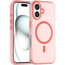 Mobigear Shockproof iPhone 16 MagSafe Hoesje Flexibel TPU Backcover - Rood