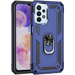 Mobigear Armor Ring Samsung Galaxy A23 Hoesje Hardcase Backcover Shockproof met Ringhouder - Blauw