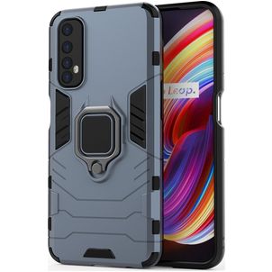 Mobigear Armor Ring Realme 7 Hoesje Hardcase Backcover Shockproof met Ringhouder - Blauw