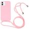 Mobigear Lanyard iPhone 16 Siliconen Hoesje met koord - Roze