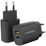 Mobilize Dual USB / USB-C Oplader Power Delivery 25W - Zwart