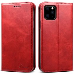 Suteni Art iPhone 11 Hoesje Bookcase Portemonnee - Rood