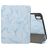 Mobigear Tri-Fold Marble iPad Air 11 Inch (2024) Hoes Bookcase + Stylus Houder - Blauw