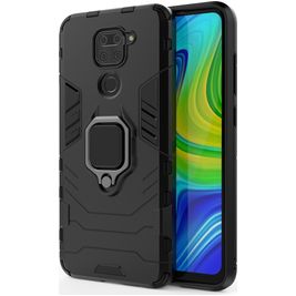 Mobigear Armor Ring Xiaomi Redmi Note 9 Hoesje Hardcase Backcover Shockproof met Ringhouder - Zwart