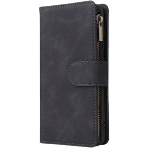 Mobigear Zipper Samsung Galaxy A41 Hoesje Bookcase Portemonnee - Zwart