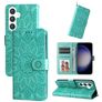Mobigear Sunflower Samsung Galaxy S24 Plus Hoesje Bookcase Portemonnee - Groen