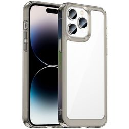 Mobigear Crystal iPhone 14 Pro Hoesje Hardcase Backcover - Transparant / Grijs
