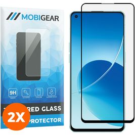 Mobigear Premium OPPO Reno 6 5G Glazen Screenprotector - Case Friendly - Zwart (2-Pack)