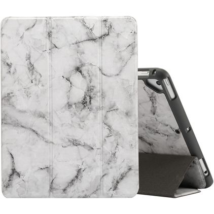Mobigear Tri-Fold Marble iPad 5 (2017) Hoes Bookcase + Stylus Houder - Grijs