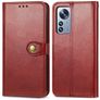 Mobigear Snap Button Xiaomi 12 Pro Hoesje Bookcase Portemonnee - Rood