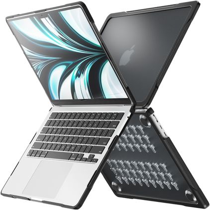 Mobigear Shockproof Pro MacBook Air 13 Inch (2022-2026) Hoes Hardshell Laptopcover MacBook Case - Zwart - Model A2681 / A3113 / A3240 / A3449