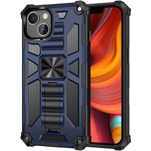 Mobigear Armor Stand iPhone 13 Pro Hoesje Hardcase Backcover Shockproof met Standaard - Blauw