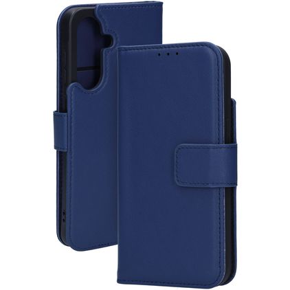 Mobiparts Samsung Galaxy A56 Hoesje Echt Leer Bookcase Portemonnee - Blauw