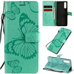 Mobigear Butterfly Sony Xperia 10 II Hoesje Bookcase Portemonnee - Turquoise