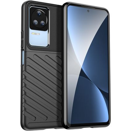 Mobigear Groove POCO F4 Hoesje Flexibel TPU Backcover - Zwart