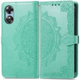 Mobigear Mandala OPPO A17 Hoesje Bookcase Portemonnee - Groen