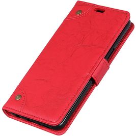 Mobigear Ranch Motorola One Power Hoesje Bookcase Portemonnee - Rood