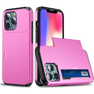 Mobigear Card iPhone 13 Hoesje Hardcase Backcover Shockproof met Pasjeshouder - Roze