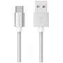 Mobigear Nylon USB-A naar USB-C Kabel 1 Meter - Wit