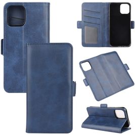 Mobigear Slim Magnet iPhone 12 Hoesje Bookcase Portemonnee - Blauw