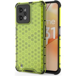 Mobigear Honeycomb Realme C31 Hoesje Hardcase Backcover Shockproof - Groen