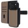 Mobiparts iPhone 17 Pro Hoesje Echt Leer Uitneembare 2in1 Bookcase Portemonnee - Taupe