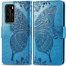 Mobigear Butterfly Huawei P40 Hoesje Bookcase Portemonnee - Blauw