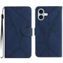 Mobigear Stitch iPhone 17 Hoesje Bookcase Portemonnee - Blauw