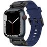 Mobigear Explorer Siliconen Apple Watch Bandje Gespsluiting - 49/46/45/44 mm - Zwart / Blauw