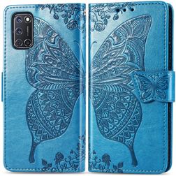 Mobigear Butterfly OPPO A52 Hoesje Bookcase Portemonnee - Blauw