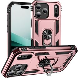 Mobigear Armor Ring iPhone 18 Pro Hoesje Hardcase Backcover Shockproof met Ringhouder - Roségoud