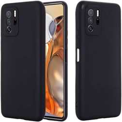 Mobigear Rubber Touch POCO X3 GT Siliconen Hoesje Backcover - Zwart