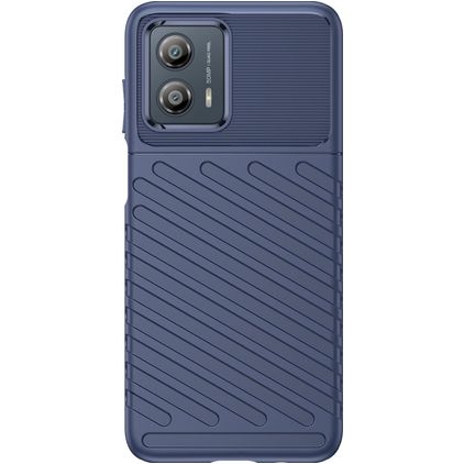 Mobigear Groove Motorola Moto G53 5G Hoesje Flexibel TPU Backcover - Blauw