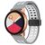 Mobigear Sport Plus Mag Siliconen Smartwatch Bandje Magneetsluiting - Universeel 22 mm connector - Wit / Grijs