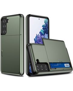Mobigear Brushed Credit Card Slot Case Dark Green Samsung Galaxy S21